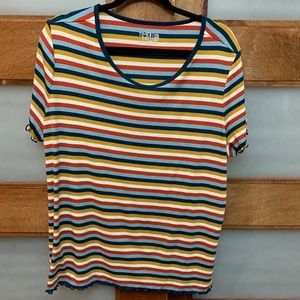 Time and Tru Striped Short Sleeve T shirt 2X